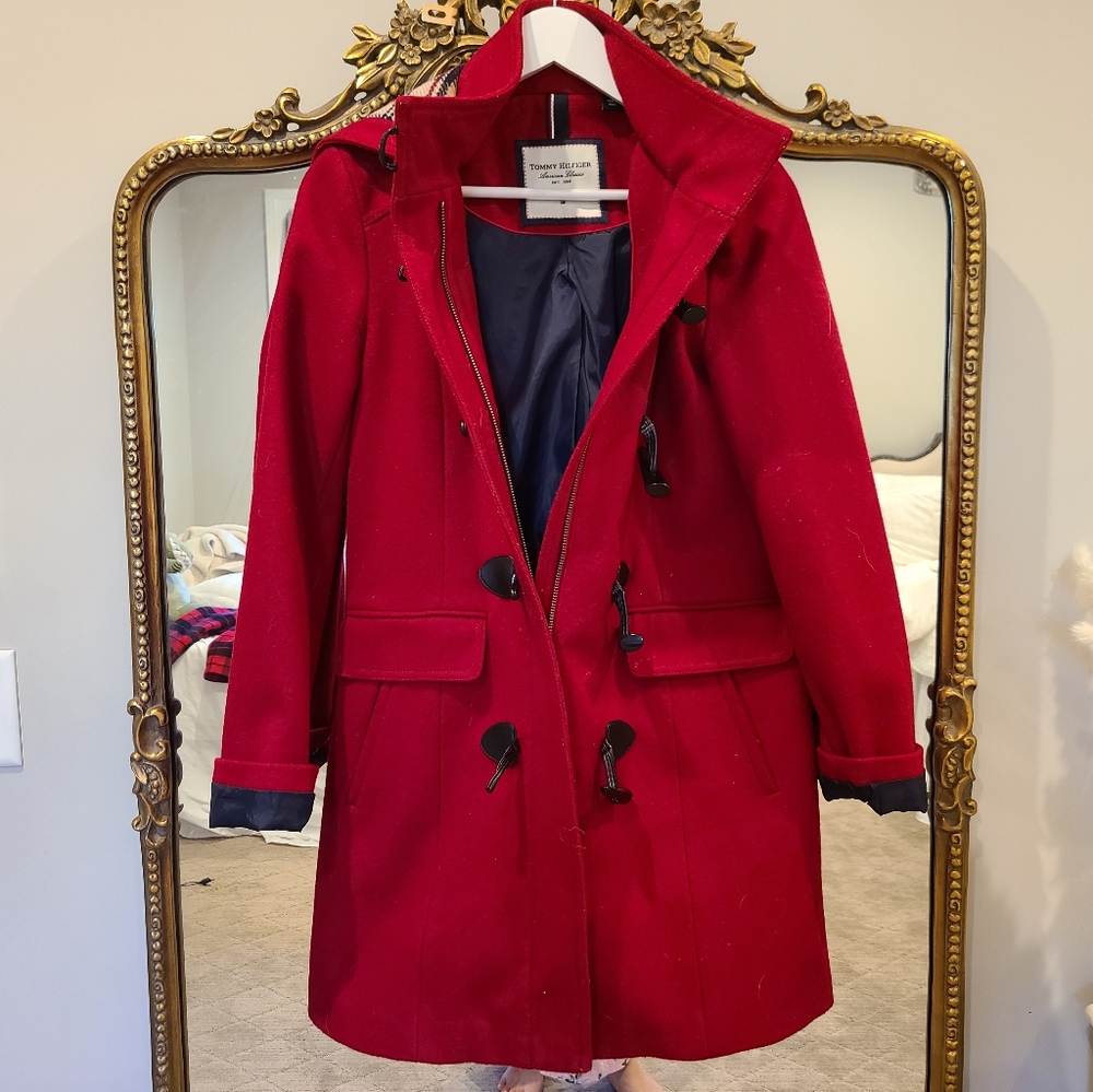 Tommy Hilfiger red toggle coat